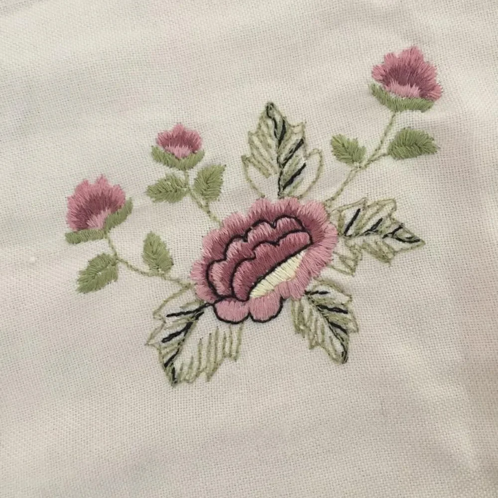Curtain Valance Vintage White Cotton Floral  19x84